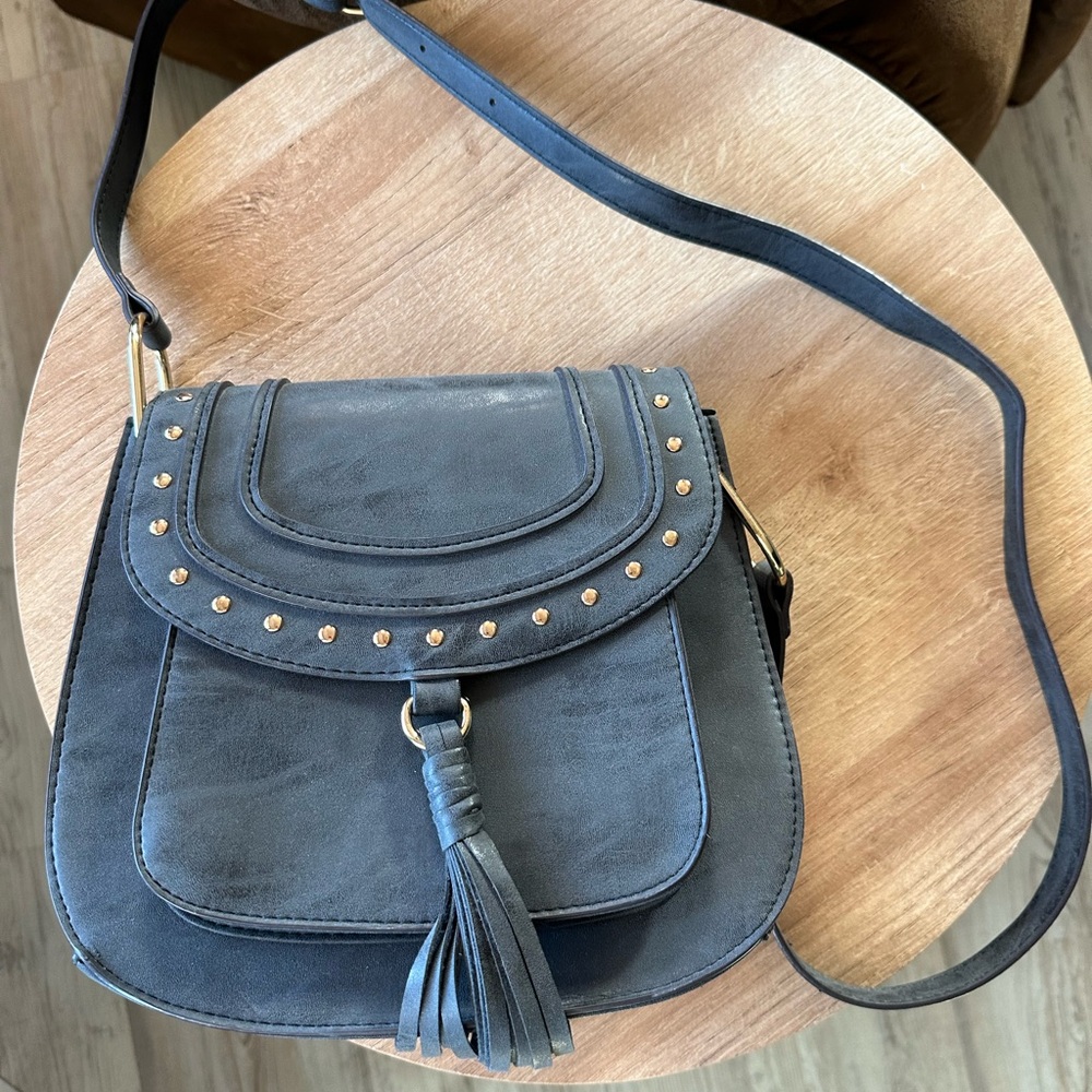 Leather studded purse